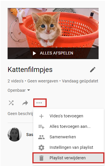 Playlist verwijderen van YouTube